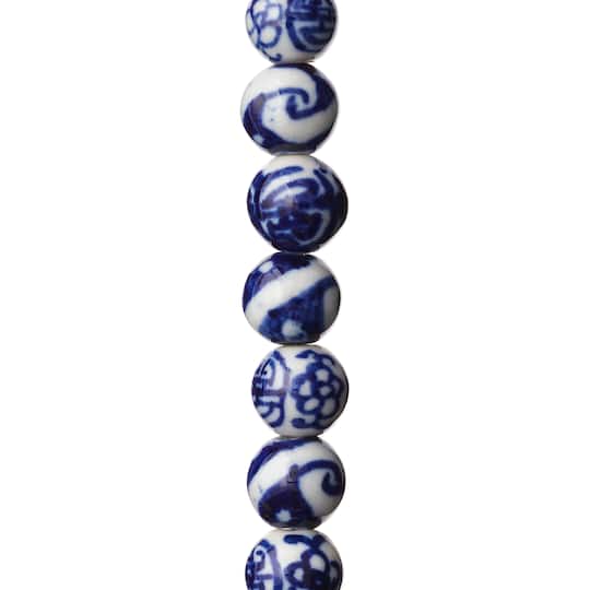 Sapphire Mix Ceramic Round Beads, 8mm by Bead Landing&#x2122;